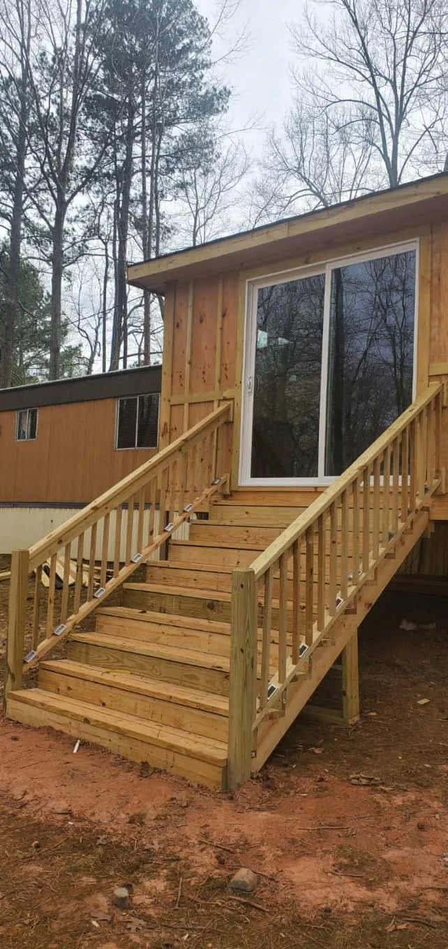 Pressure treated wood deck installation and outdoor living space construction in North Carolina